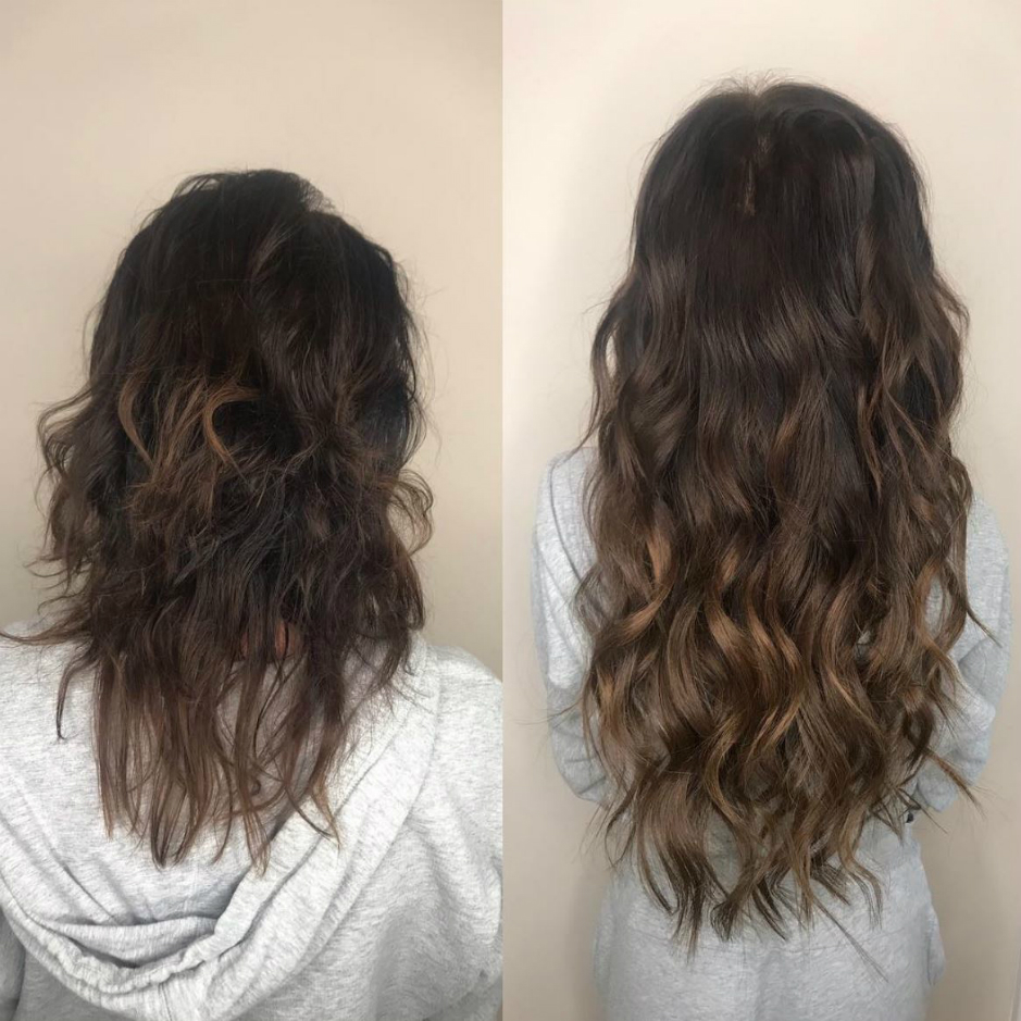 Hair extensions before and After - House of Tresses